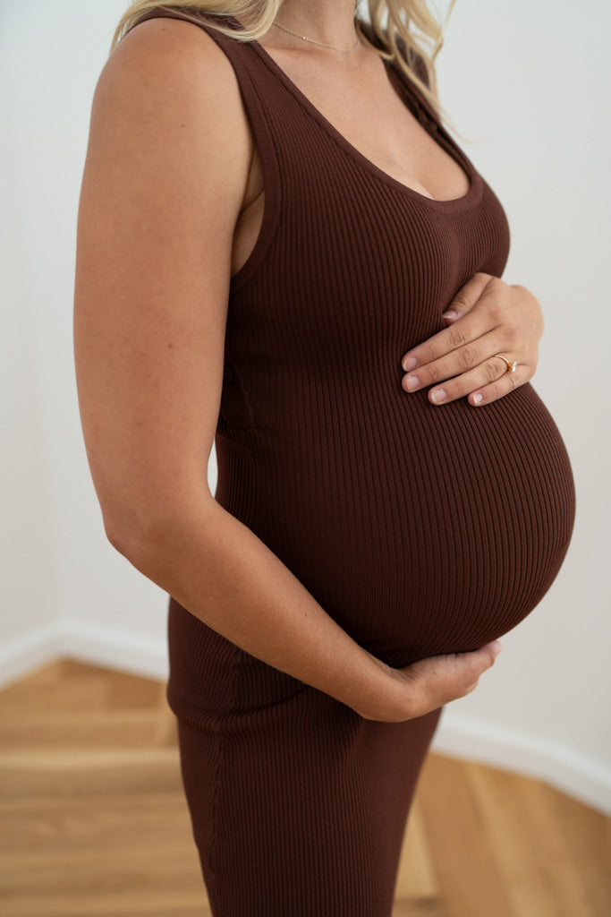 Isla Maternity & Nursing Dress - Espresso